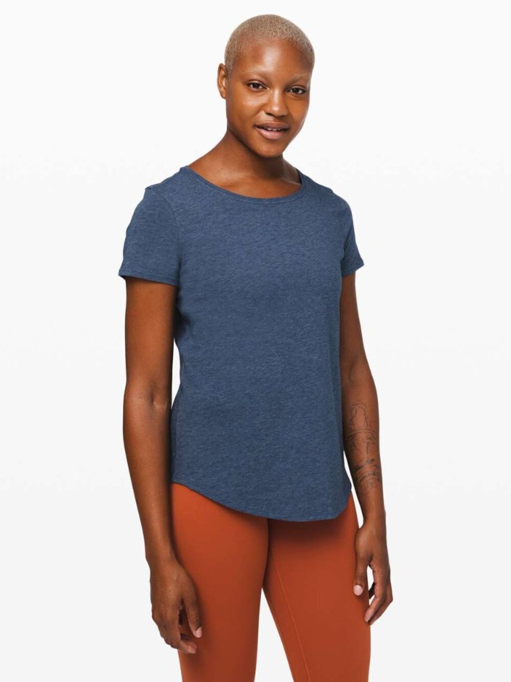 Lululemon - Love Crew Tee Shirt - Heathered Code Blue - Size 6 - EUC